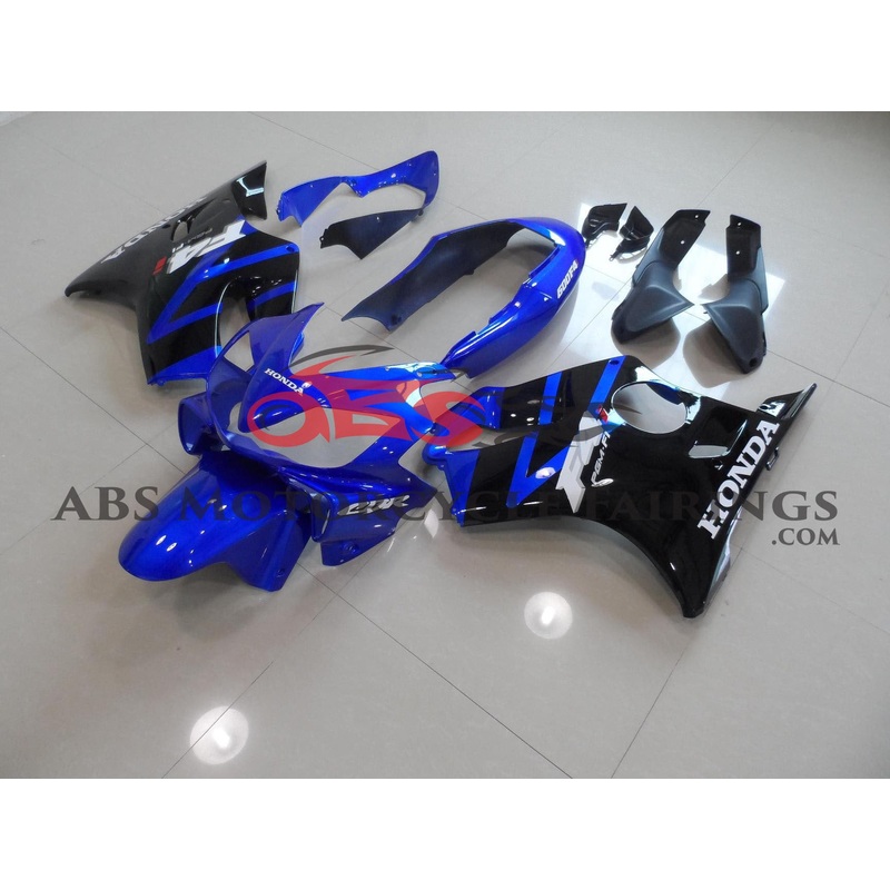 Honda CBR600F4i (2004-2007) Blue & Black Fairings Clear Windscreen: Free No Bolt Kit No Tank
