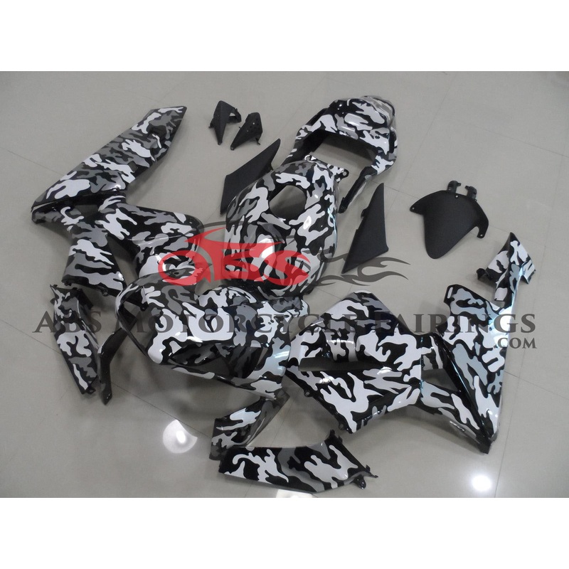 Honda CBR600RR (2003-2004) Camouflage Black, White & Grey Fairings No Seat Cowl No Bolt Kit No Tank