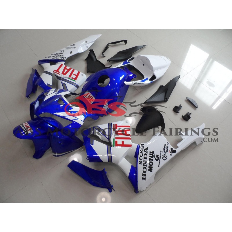 Honda CBR600RR (2005-2006) Blue & White FIAT Race Fairings No Seat Cowl No Bolt Kit No Tank