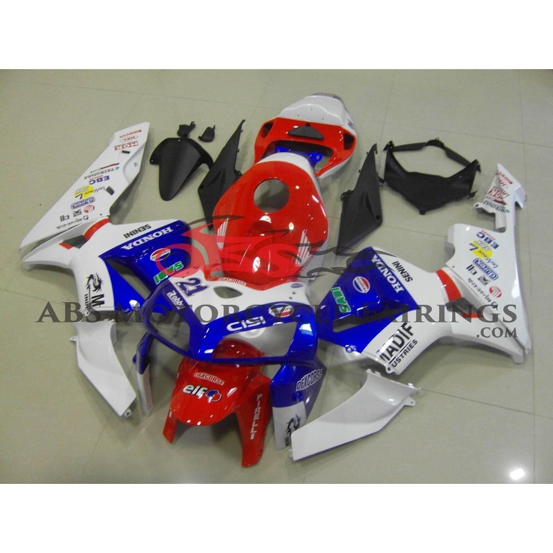 Honda CBR600RR (2005-2006) Red, White & Blue Race Fairings No Seat Cowl No Bolt Kit No Tank