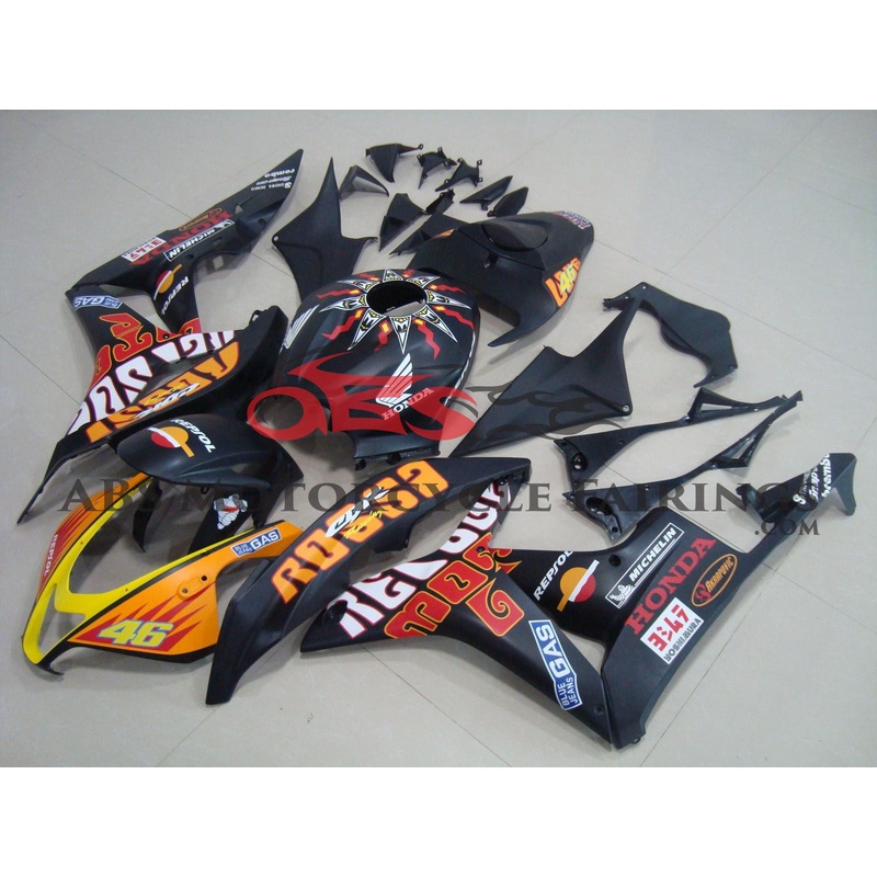 Honda CBR600RR (2007-2008) Matte Black Rossi Fairings No Seat Cowl No Bolt Kit No Tank