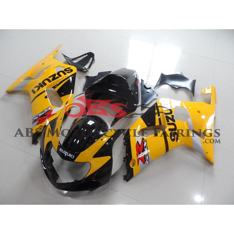 Suzuki GSXR600 (2000-2003) Dark Yellow & Black Fairings No Seat Cowl No Bolt Kit No Tank