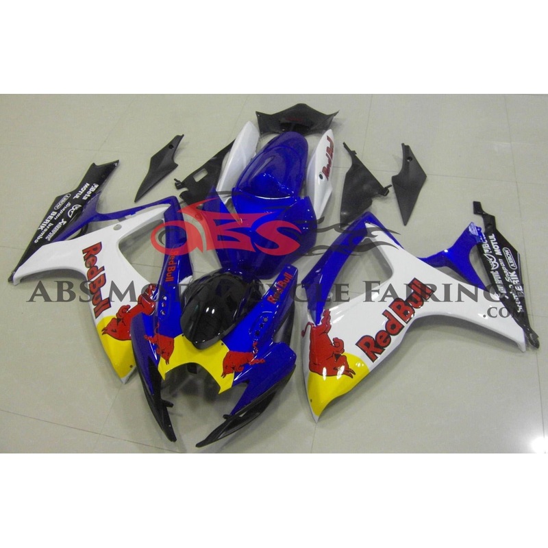 Suzuki GSXR600 (2006-2007) Blue, White RedBull Fairings No Seat Cowl No Bolt Kit No Tank