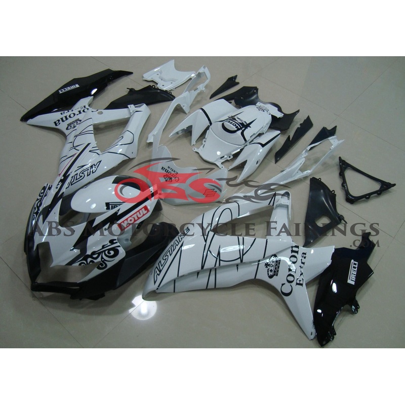 Suzuki GSXR600 (2008-2010) White Corona Fairings No Seat Cowl No Bolt Kit No Tank