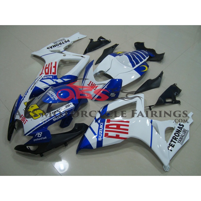 Suzuki GSXR750 (2006-2007) White & Blue FIAT Fairings No Seat Cowl No Bolt Kit No Tank