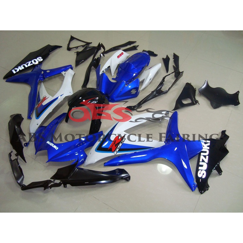Suzuki GSXR750 (2008-2010) Blue, White, Black Fairings No Seat Cowl No Bolt Kit No Tank