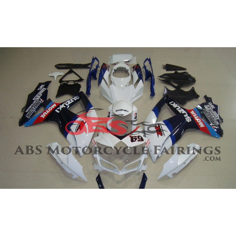 Suzuki GSXR750 (2008-2010) White & Blue #69 Fairings No Seat Cowl No Bolt Kit No Tank