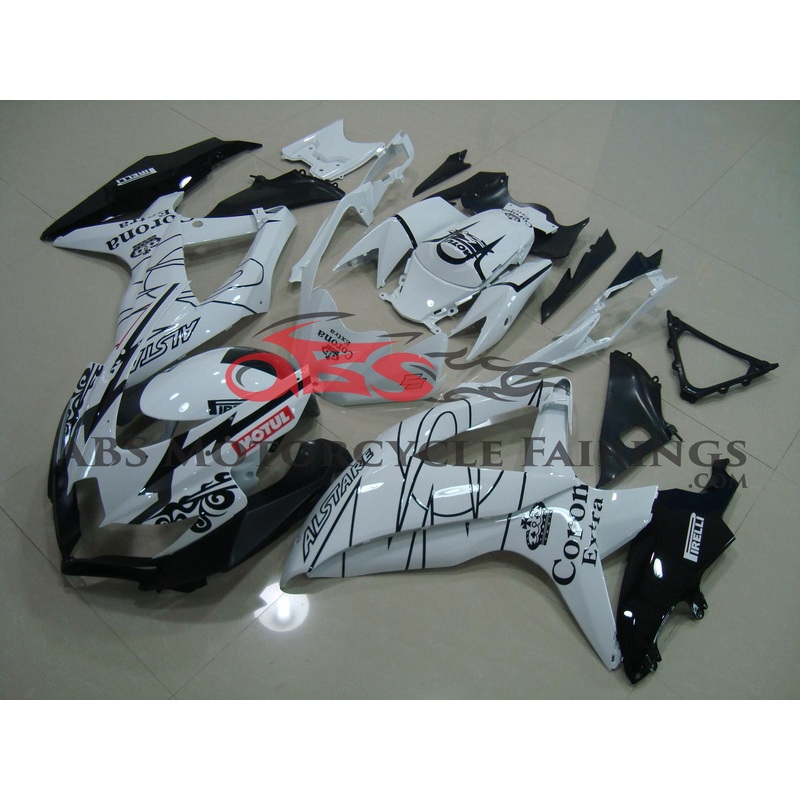 Suzuki GSXR750 (2008-2010) White Corona Fairings No Seat Cowl No Bolt Kit No Tank