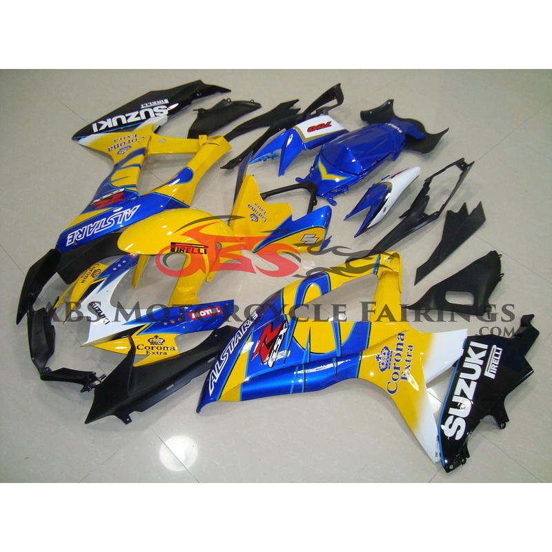 Suzuki GSXR750 (2008-2010) Yellow & Blue Corona Fairings No Seat Cowl No Bolt Kit No Tank