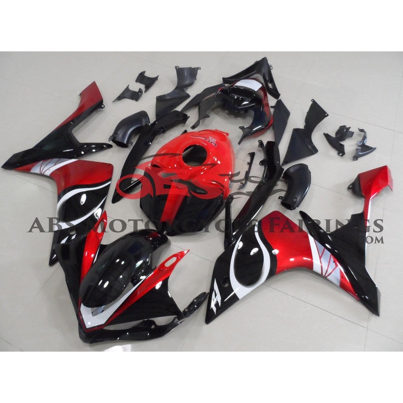 Yamaha YZF-R1 (2007-2008) Black, Red & White Fairings No Seat Cowl No Bolt Kit No Tank