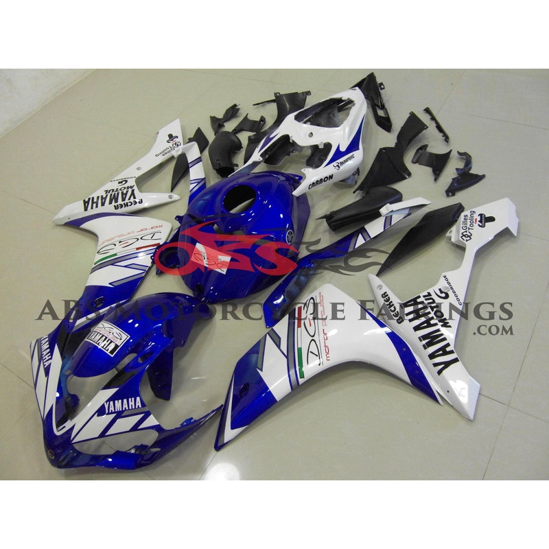 Yamaha YZF-R1 (2007-2008) Blue & White DGS Fairings No Seat Cowl No Bolt Kit No Tank