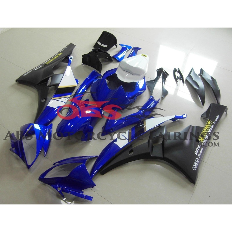 Yamaha YZF-R6 (2006-2007) Blue, Matte Black & White Fairings No Seat Cowl No Bolt Kit No Tank