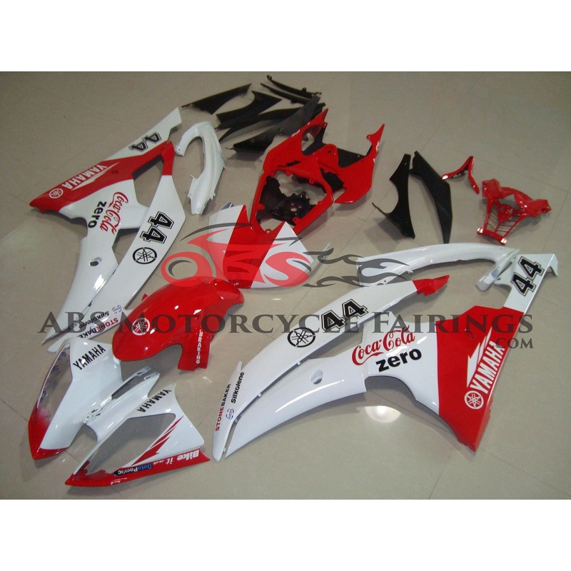 Yamaha YZF-R6 (2008-2016) White & Red Coca Cola Zero Fairings No Seat Cowl No Bolt Kit No Tank