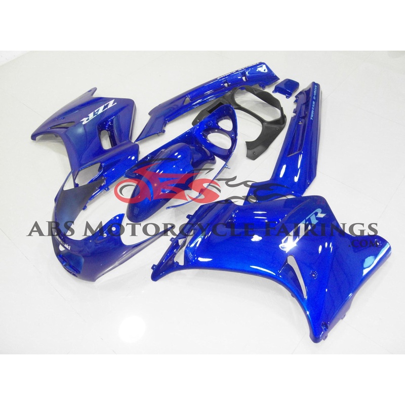 All Blue Fairing Kit for 1990-2009 Kawasaki ZZR250 All Blue Clear (Injection Mold) Select Bolt Kit