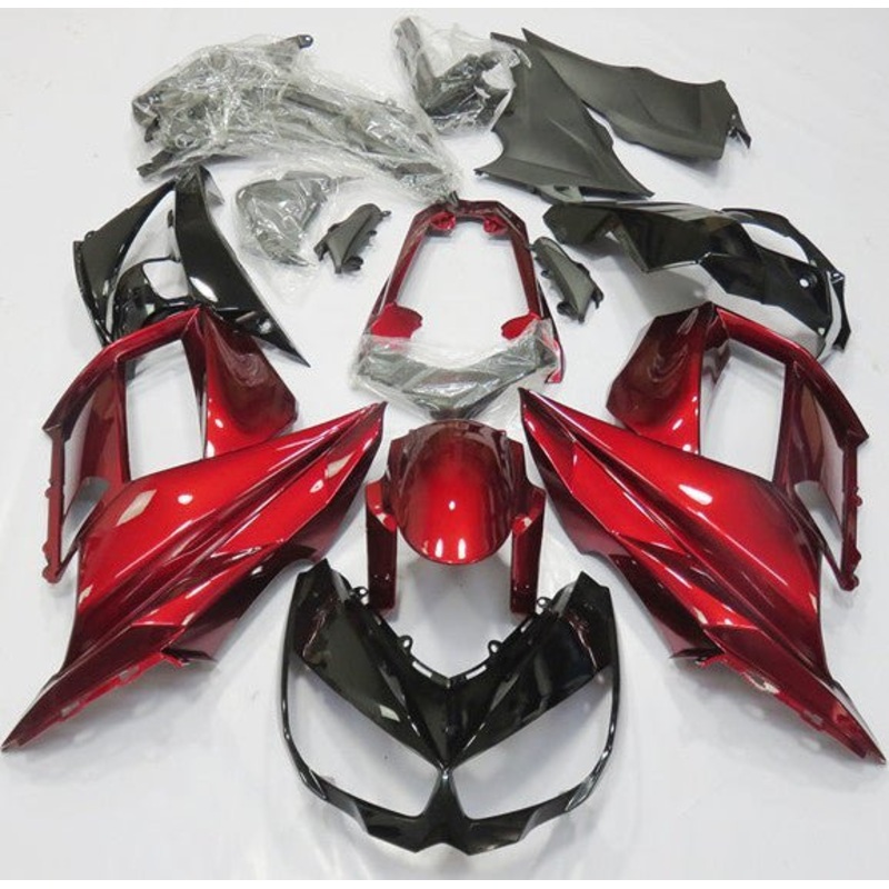 CANDY APPLE RED & BLACK FAIRING KIT FOR 2014-2016 KAWASAKI NINJA 1000 Clear (Injection Mold) Fairing Bolt Kit + $24.95