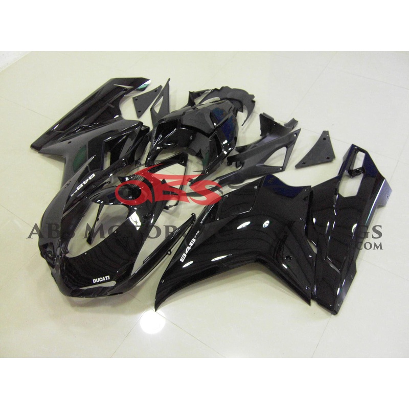 Ducati 1198 (2007-2012) Black Fairings Clear Windscreen: Free No Seat Cowl No Bolt Kit