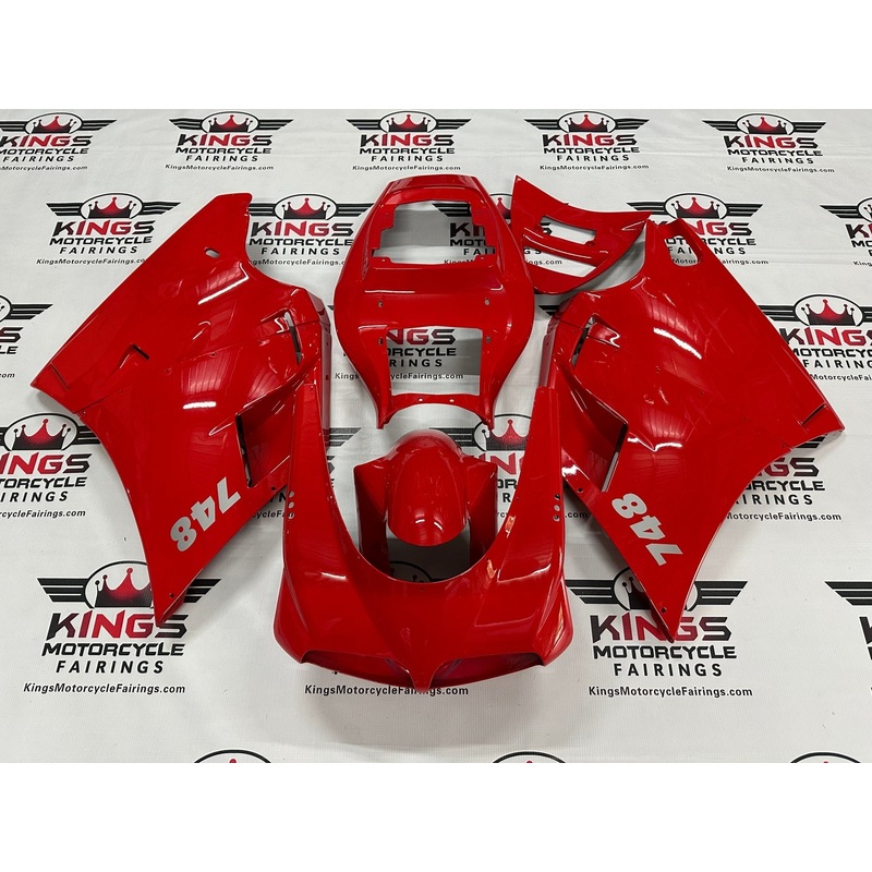 Ducati 748 (1994-2003) Red Fairings Clear Windscreen: Free No Bolt Kit