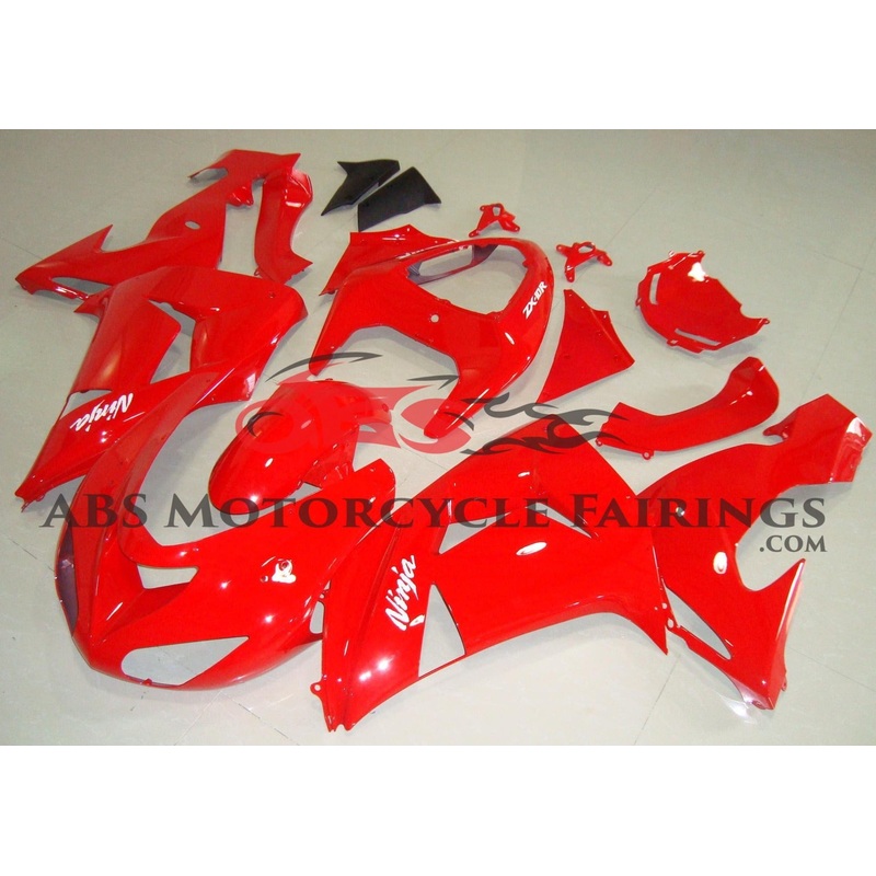 Fairing kit for a Kawasaki Ninja ZX10R (2006-2007) Red Clear Windscreen: Free No Seat Cowl No Bolt Kit