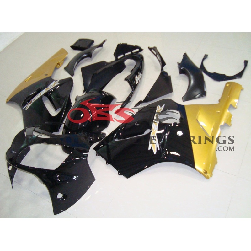 Fairing kit for a Kawasaki Ninja ZX12R (2000-2001) Black, Gold, White No Seat Cowl No Bolt Kit No Tank