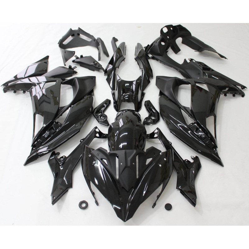 Fairings for Kawasaki Ninja 650 (2017-2019) Black Clear Windscreen: Free No Bolt Kit No Tank