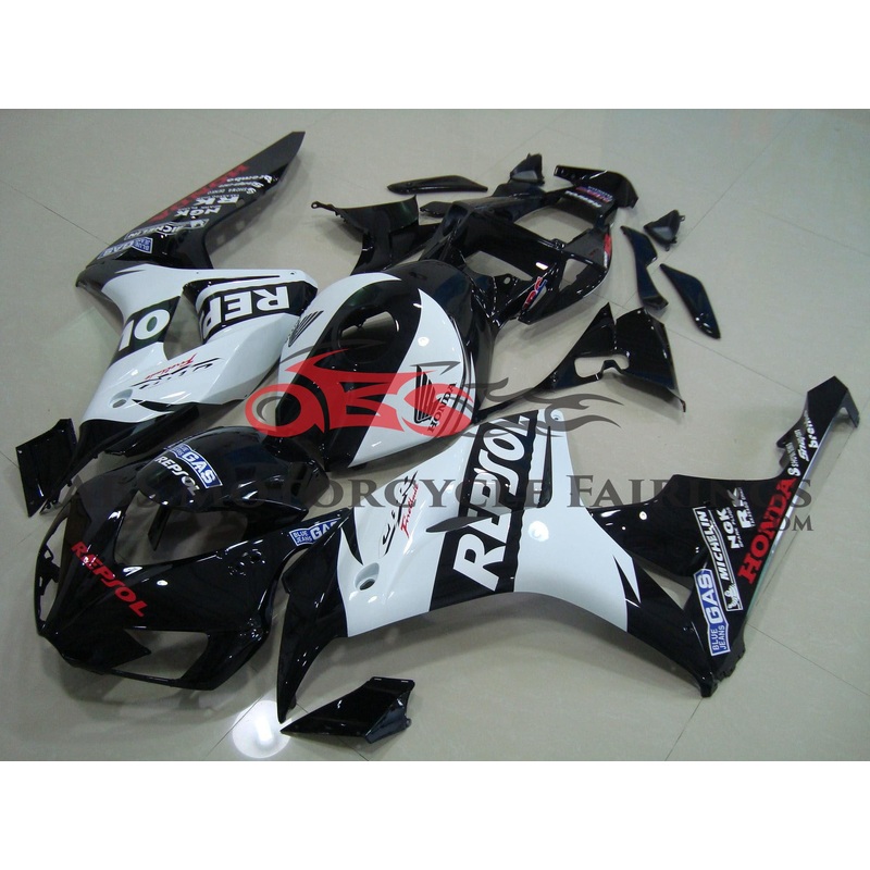 Honda CBR1000RR (2006-2007) Black & White RESPOL Fairings No Seat Cowl No Bolt Kit No Tank