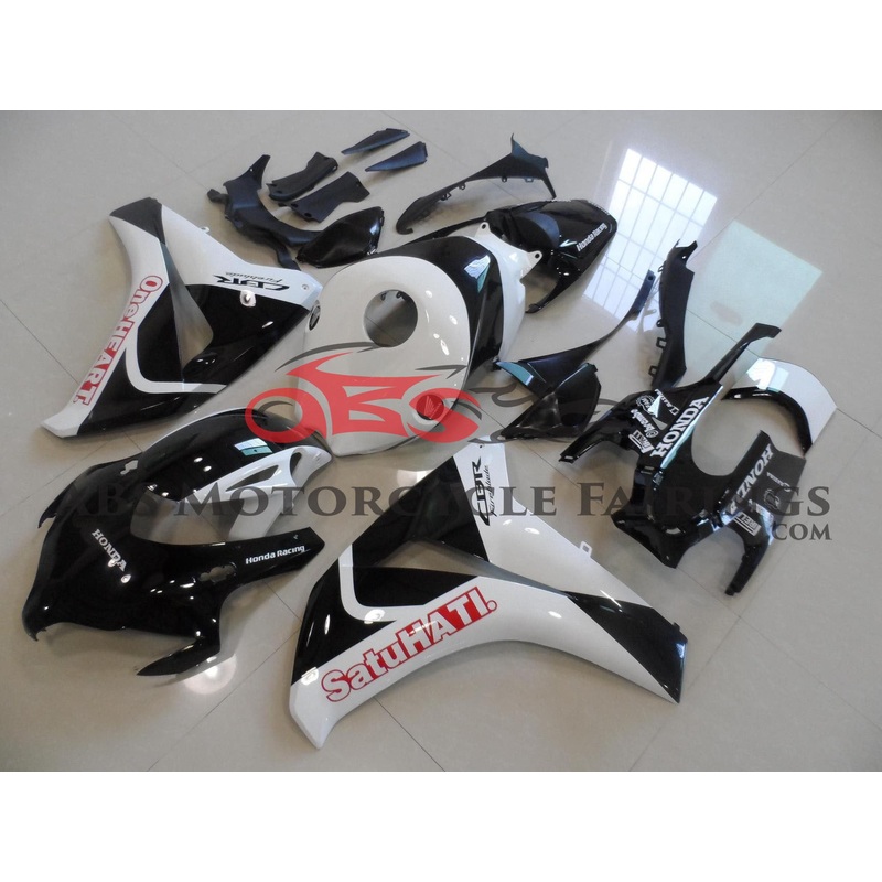 Honda CBR1000RR (2008-2011) Black & White SatuHATI Fairings No Seat Cowl No Bolt Kit No Tank