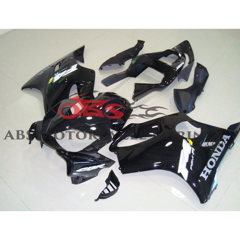 Honda CBR600F4i (2001-2003) Gloss Black Fairings Clear Windscreen: Free No Bolt Kit No Tank