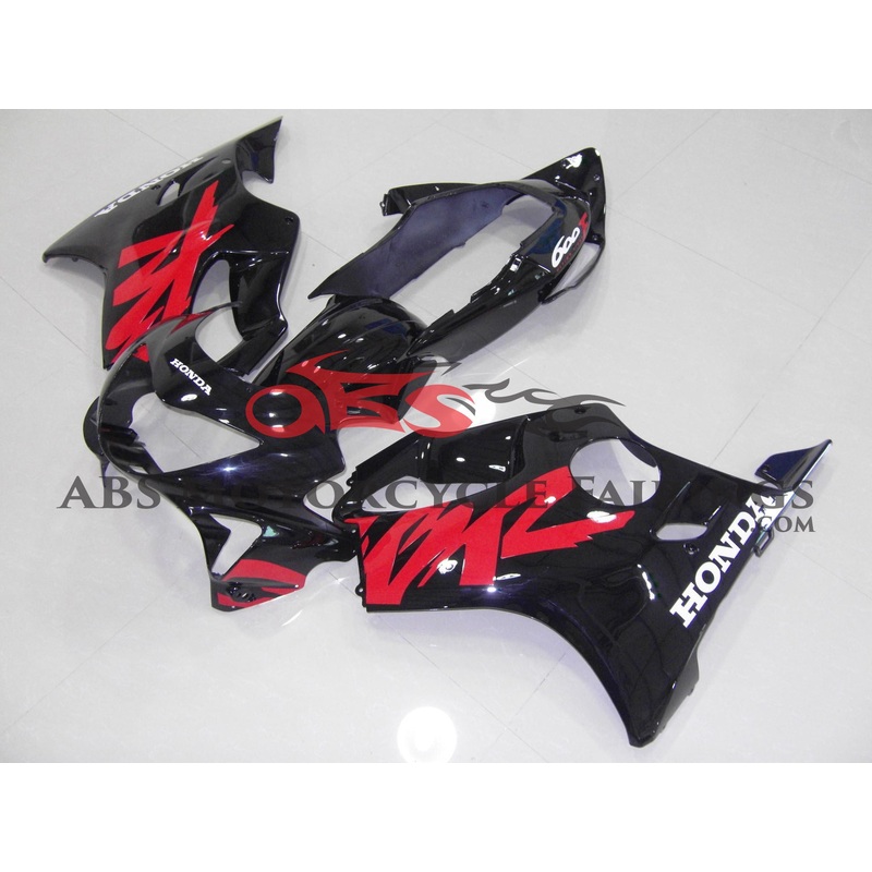 Honda CBR600FS (1999-2000) Black, Red Fairings Black Clear (Injection Mold) Select Bolt Kit
