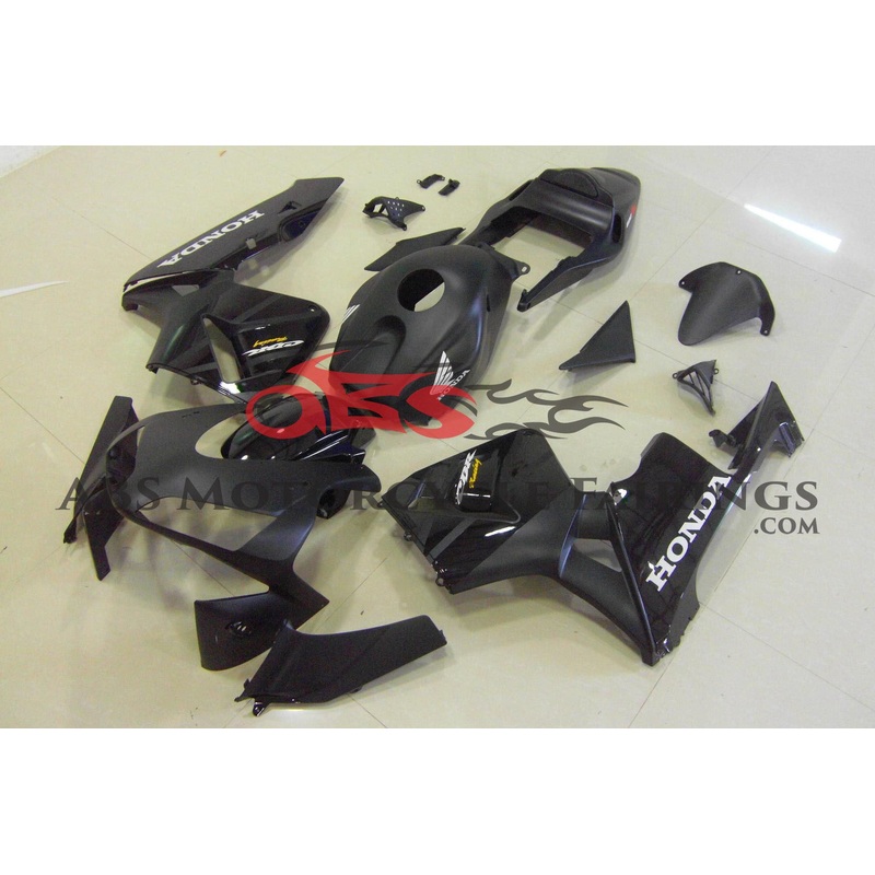 Honda CBR600RR (2003-2004) Matte Black with Gloss Black Fairings No Seat Cowl No Bolt Kit No Tank