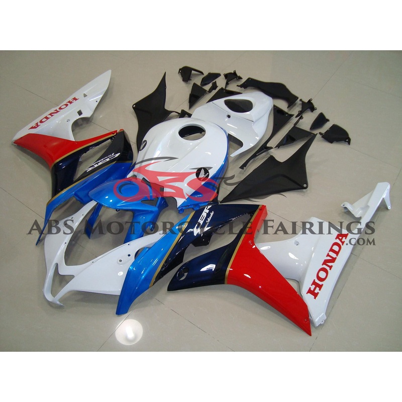 Honda CBR600RR (2007-2008) White, Blue & Red Fireblade Fairings No Seat Cowl No Bolt Kit No Tank