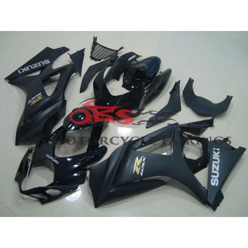 Suzuki GSXR1000 (2007-2008) Black, Matte Black Fairings No Seat Cowl No Bolt Kit No Tank