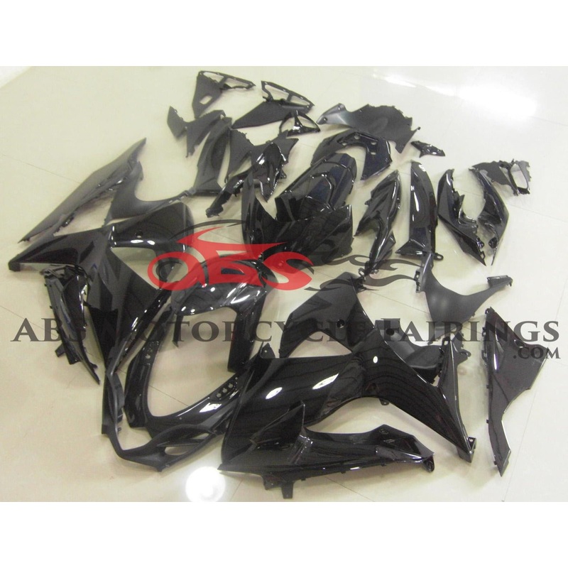 Suzuki GSXR1000 (2009-2016) Black Fairings Clear Windscreen: Free No Seat Cowl No Bolt Kit