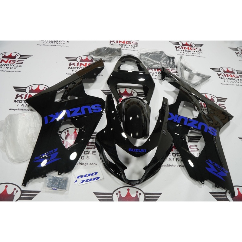 Suzuki GSXR600 (2004-2005) Black & Dark Blue Fairings No Seat Cowl No Bolt Kit No Tank