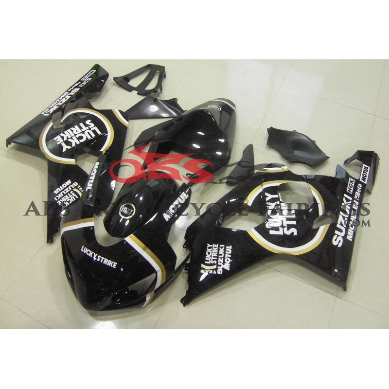 Suzuki GSXR600 (2004-2005) Black Lucky Strike Race Fairings No Seat Cowl No Bolt Kit No Tank