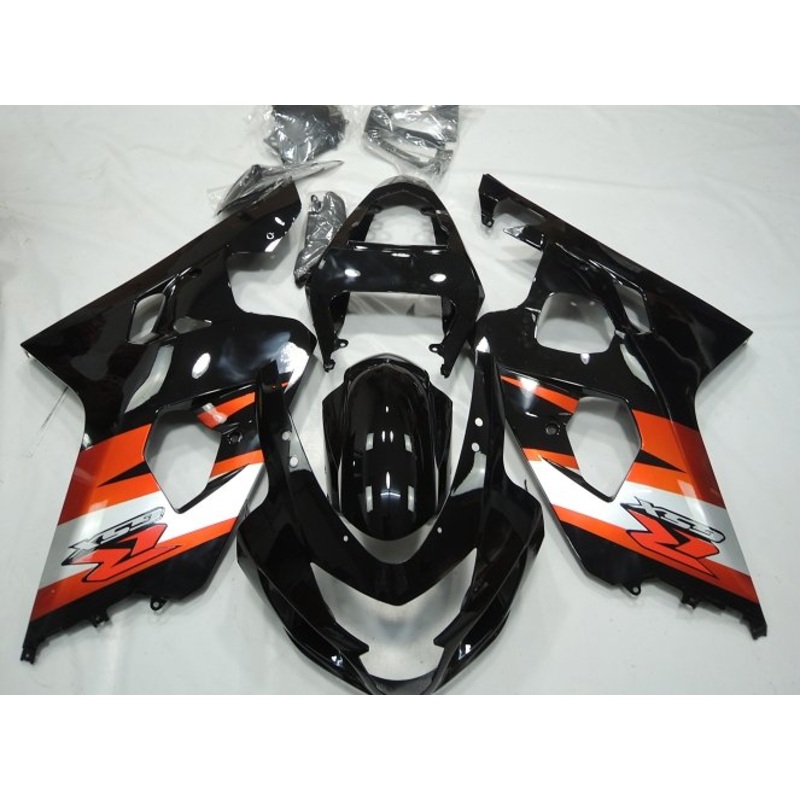 SUZUKI GSXR600 (2004-2005) Black & Orange Fairings No Seat Cowl No Bolt Kit No Tank