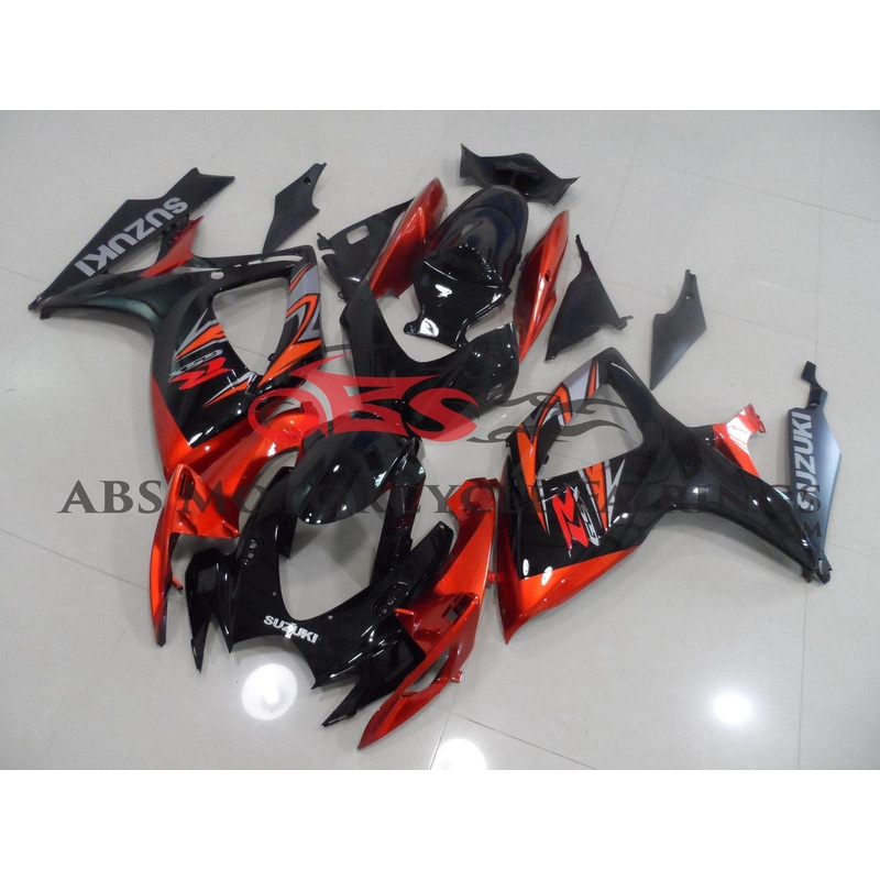 Suzuki GSXR600 (2006-2007) Black & Orange Fairings No Seat Cowl No Bolt Kit No Tank