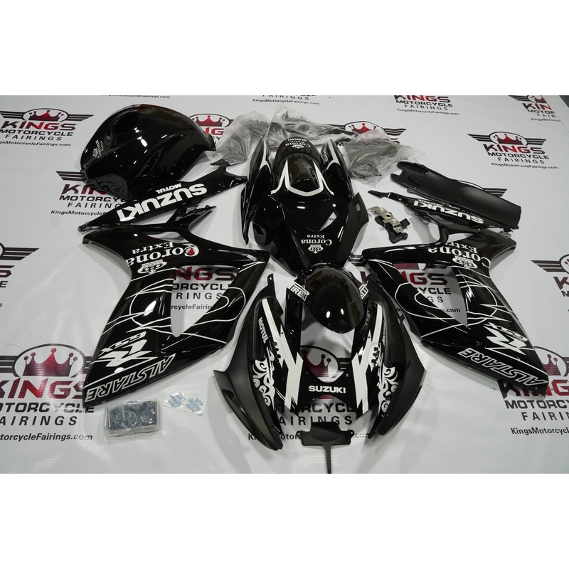 Suzuki GSXR600 (2006-2007) Black & White Corona Fairings No Seat Cowl No Bolt Kit No Tank