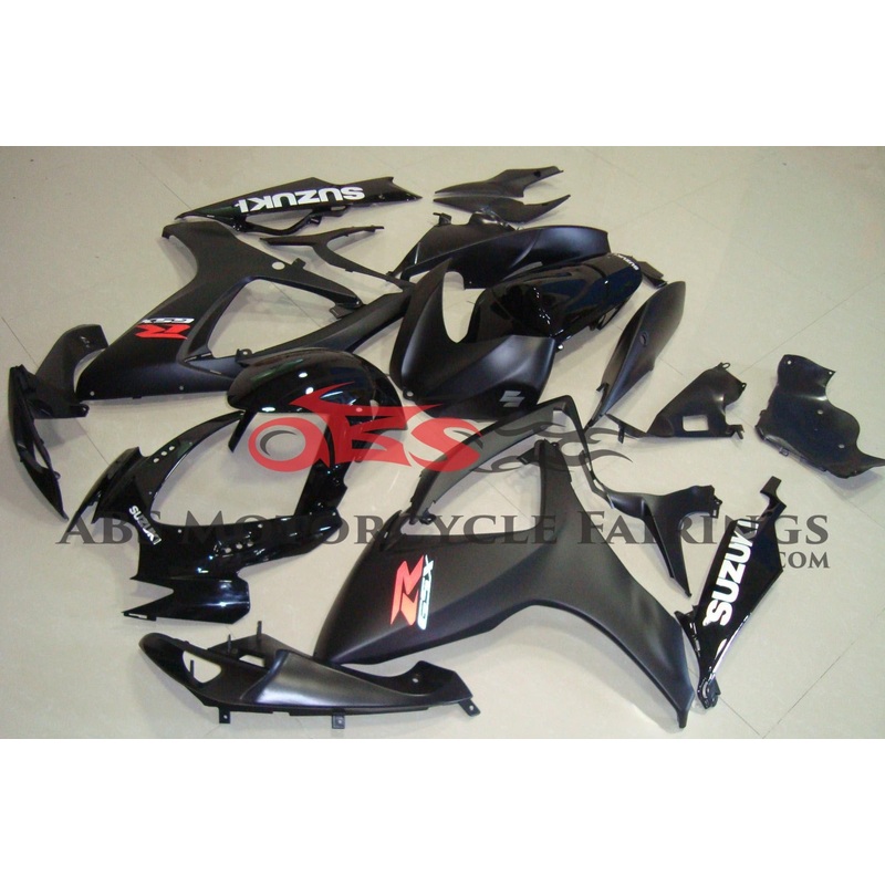 Suzuki GSXR600 (2006-2007) Matte Black & Gloss Black Fairings No Seat Cowl No Bolt Kit No Tank