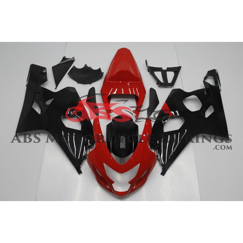Suzuki GSXR750 (2004-2005) Red, Black Fairings No Seat Cowl No Bolt Kit No Tank