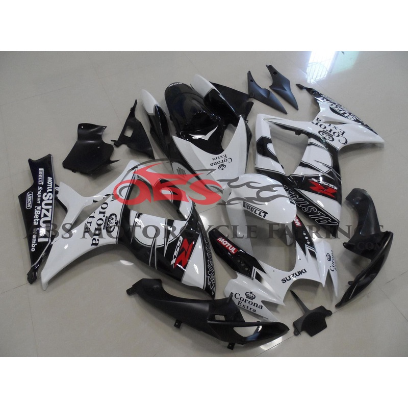 Suzuki GSXR750 (2006-2007) White & Black Corona Fairings No Seat Cowl No Bolt Kit No Tank