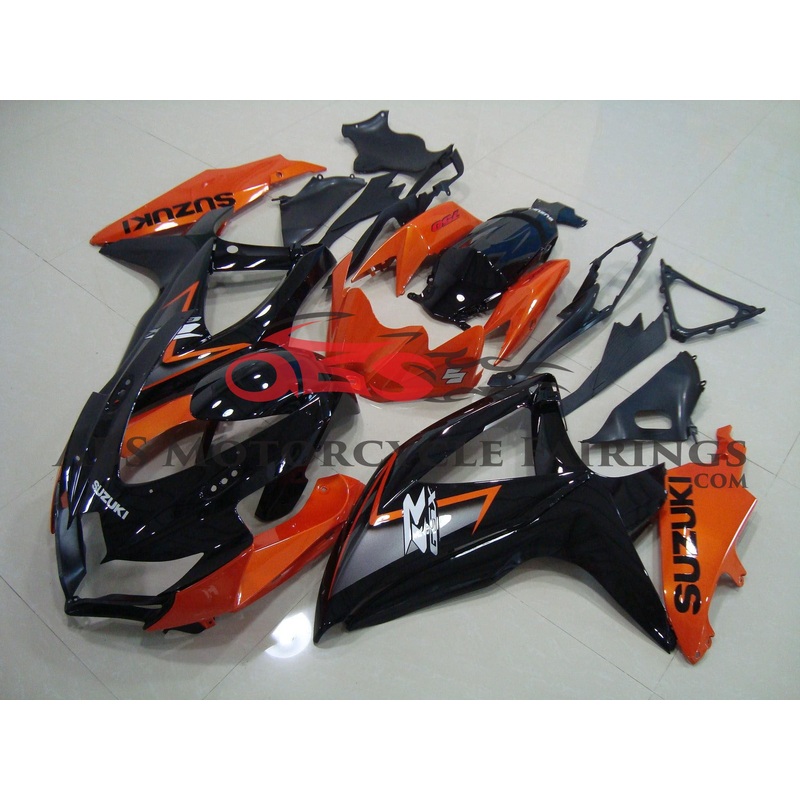 Suzuki GSXR750 (2008-2010) Black & Orange Fairings No Seat Cowl No Bolt Kit No Tank