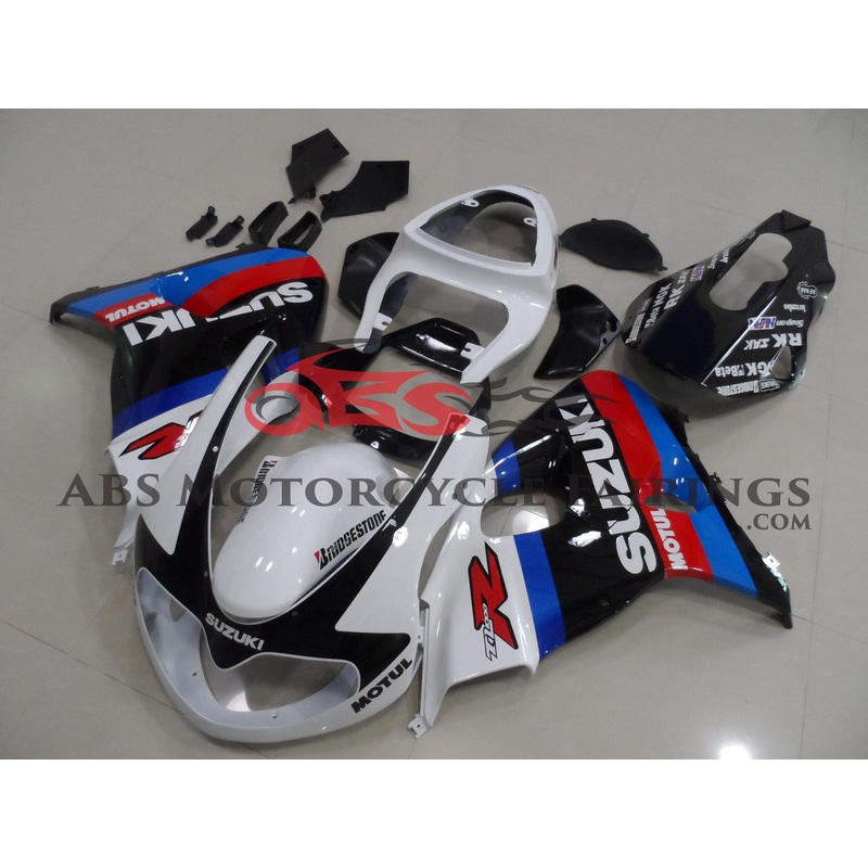 Suzuki TL1000R (1998-2003) White, Black, Blue & Red Motul Fairings Clear Windscreen: Free No Bolt Kit No Tank Cover