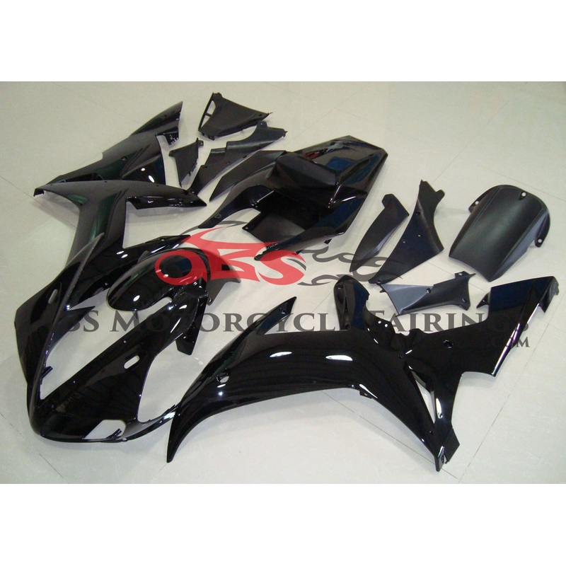 Yamaha YZF-R1 (2002-2003) Black Fairings Clear Windscreen: Free No Seat Cowl No Bolt Kit