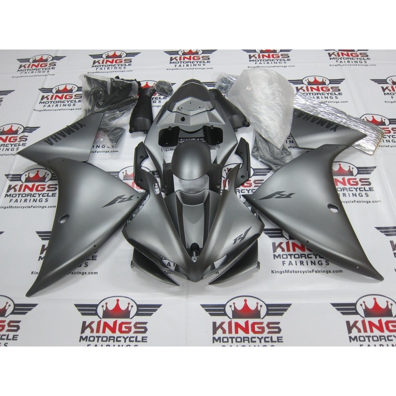 Yamaha YZF-R1 (2009-2011) Matte Gray & Black Fairings No Seat Cowl No Bolt Kit No Tank