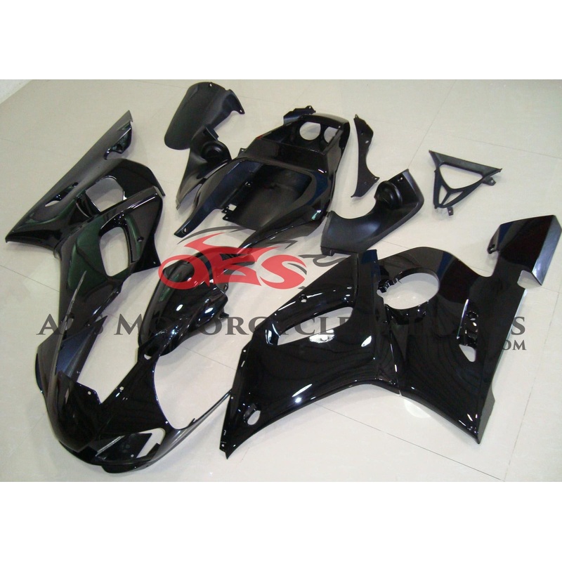 Yamaha YZF-R6 (1998-2002) Black Fairings Clear Windscreen: Free No Bolt Kit