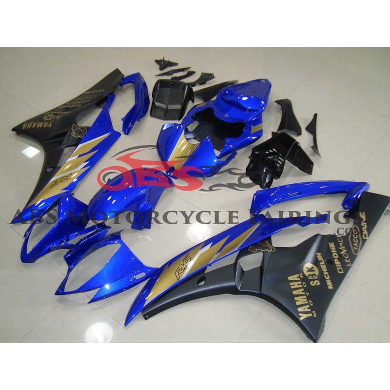 Yamaha YZF-R6 (2006-2007) Blue, Black & Gold Fairings No Seat Cowl No Bolt Kit No Tank