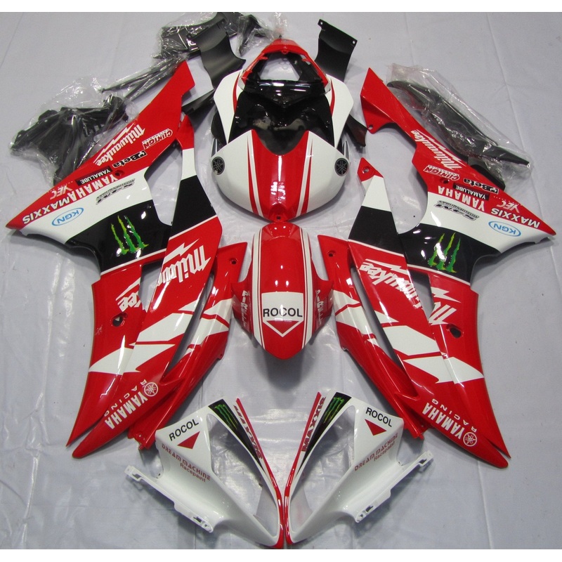 Yamaha YZF-R6 (2008-2016) Red, White & Black Milwaukee Fairings No Seat Cowl No Bolt Kit No Tank