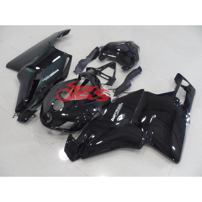 Ducati 749 (2003-2004) Black Fairings Clear Windscreen: Free No Seat Cowl No Bolt Kit
