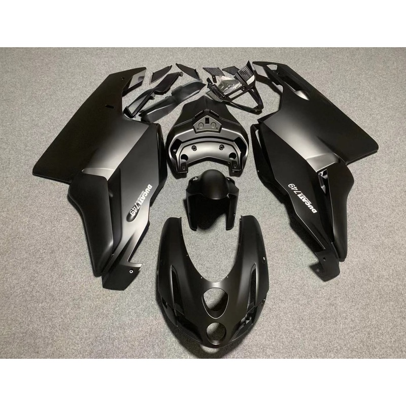 Ducati 749 (2003-2004) Matte Black Fairings Clear Windscreen: Free No Seat Cowl No Bolt Kit