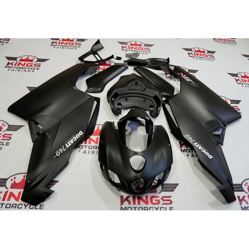 Ducati 749 (2005-2006) Matte Black Fairings Clear Windscreen: Free No Seat Cowl No Bolt Kit
